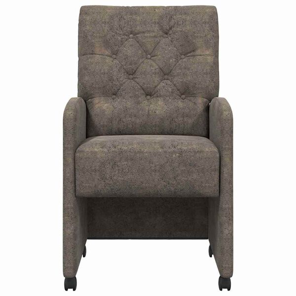 vidaXL Scaune de dining cu roți 2 pcs Gri închis 58 x 67 x 97 cm