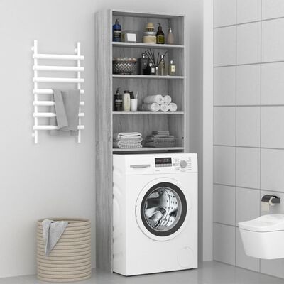 vidaXL Dulap mașină de spălat, gri sonoma, 64x24x190 cm