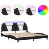 vidaXL Cadru de pat Viana cu LED fără saltea negru și alb 183x213 cm
