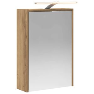 vidaXL Dulap cu oglindă pentru baie Stejar artizanal 43 x 16 x 62.5 cm