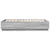 vidaXL Cadru de pat cu lumini LED gri sonoma 120x200 cm lemn prelucrat
