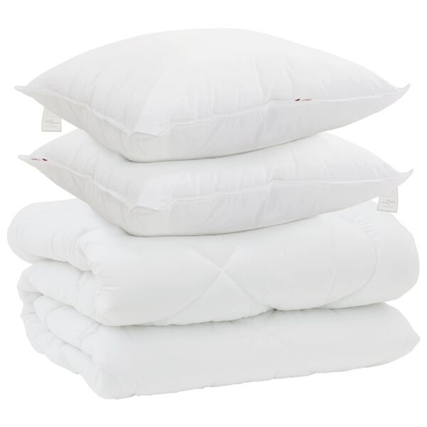vidaXL Duvet de iarnă cu pernă 3 pcs Alb Microfibră