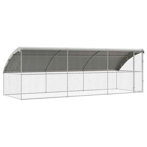 vidaXL Cușcă pentru c&acirc;ini 3 pcs Argintiu 6 x 2 x 2 m Oțel galvanizat