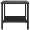vidaXL Masă laterală, negru, 45x45x45 cm poliratan/sticlă securizată
