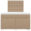 vidaXL Pat box spring cu saltea, cappuccino, 120x190cm piele ecologică