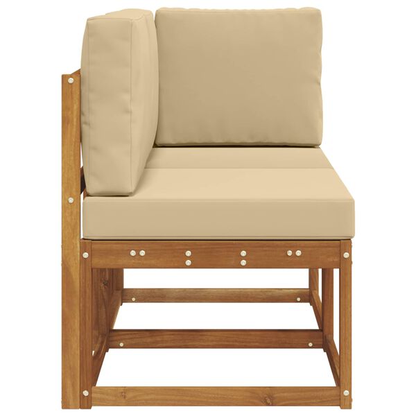 vidaXL Canapea de exterior din mijloc și colț 2 Bucată Natural și Bej