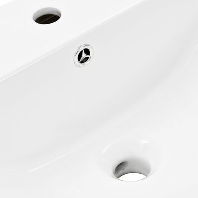 vidaXL Chiuvetă ceramică suspendată pe perete, alb, 500x480x420 mm