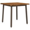 vidaXL 80 x 80 x 75 cm Lemn Solid de Acacia Natural și Cafea Pătrat