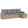 vidaXL Set canapele de grădină cu perne, 5 piese, bej, poliratan