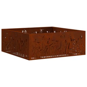 vidaXL Bol de foc Ruginit 80 x 80 x 30 cm Oțel rezistent de intemperii