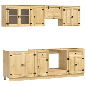 vidaXL Dulap cu sertar cu raft SKI 8 pcs Maro Miere Lemn de pin masiv