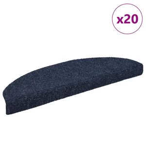 vidaXL Covorașe autoadezive pentru scări, 20 buc., 65x21x4 cm, albastru, semirotunde, mari