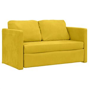 vidaXL Canapea extensibilă 2 &icirc;n 1 galben &icirc;nchis 122x204x55 cm catifea