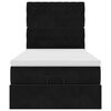 vidaXL Cadru de pat otoman cu saltele, catifea neagră 90x190cm