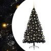 vidaXL Pom de Crăciun artificial pre-iluminat Negru 180 cm PVC