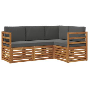 vidaXL Seturi de canapele cu pernă 4 pcs Natural și Antracit