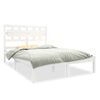 vidaXL Cadru de pat dublu, alb, 135x190 cm, lemn masiv