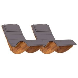 vidaXL Șezlong 2 buc. Lemn Solid de Acacia Maro