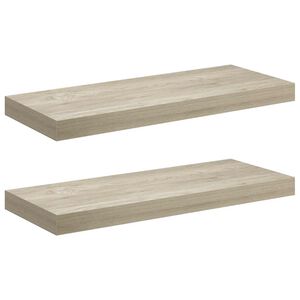 vidaXL Rafturi de perete suspendate, 2 buc., stejar 60x23,5x3,8 cm MDF