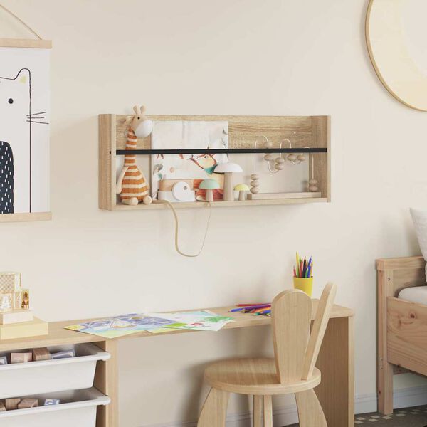 vidaXL Raft pentru reviste Stejar Sonoma 80 x 12 x 30 cm Lemn compozit