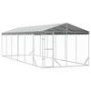 vidaXL Padoc de exterior cu acoperiș argintiu 3x9x2,5m oțel galvanizat