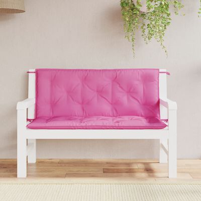 vidaXL Perne bancă de grădină 2 buc. roz 120x50x7 cm textil