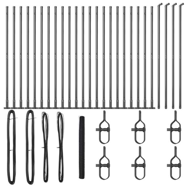 vidaXL St&acirc;lp de gard. Gri 50 x 1,5 m (plasă de 36 mm) Oțel și PVC