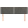 vidaXL Tăblie de pat cu aripioare gri &icirc;nchis 147x16x78/88 cm catifea