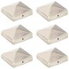 vidaXL Capace st&acirc;lpi de gard piramidă 6 buc. 81x81 mm oțel inoxidabil