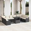 vidaXL Set de canapele pentru grădină 11 pcs Negru Rattan poli