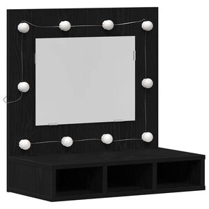 vidaXL Dulap cu oglindă Stejar Negru 60 x 31,5 x 62 cm Lemn compozit