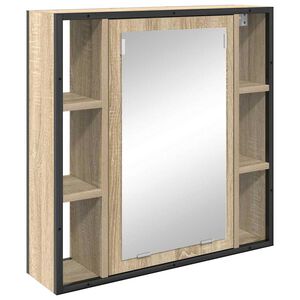 vidaXL Dulap cu oglindă Stejar Sonoma 60 x 16 x 60 cm Lemn prelucrat