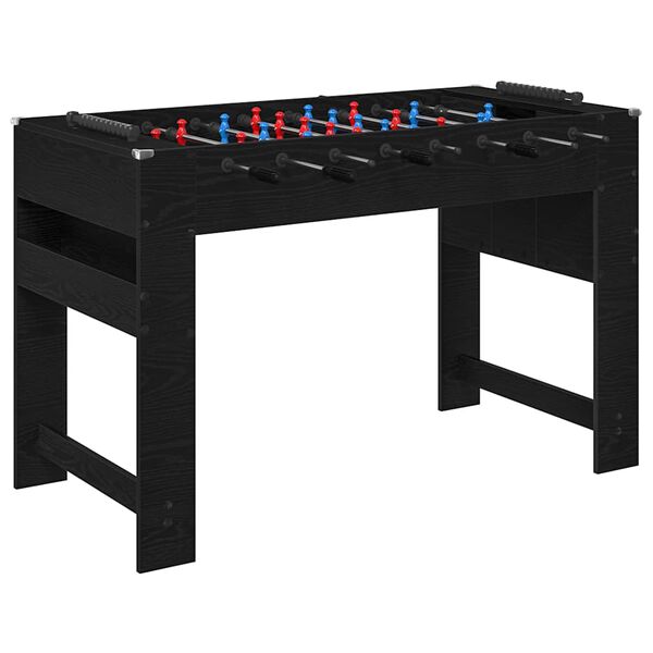 vidaXL Masă de Foosball Stejar Negru 125 x 60,5 x 80 cm Lemn compozit