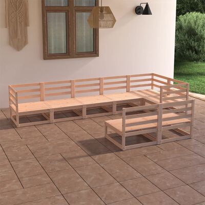 vidaXL Set mobilier de relaxare pentru grădină 8 piese lemn masiv pin