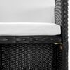 vidaXL Set mobilier de exterior cu perne, 11 piese, negru, poliratan