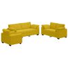 vidaXL Set de canapele cu perne, 3 piese, galben, catifea