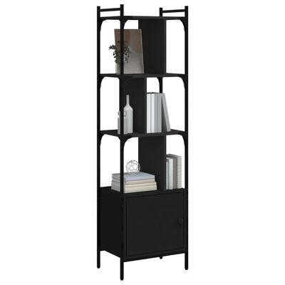 vidaXL Bibliotecă cu ușă, negru, 44,5x30x154,5 cm, lemn compozit
