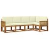vidaXL Set de canapele de exterior 5 buc. Natural și Crem Poliester