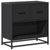 vidaXL Noptiera neagra 60x31x60 cm lemn prelucrat si metal