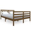 vidaXL Cadru de pat dublu, maro miere, 135x190 cm, lemn masiv