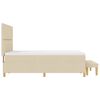 vidaXL Pat cu arcuri cu saltea cu headboard Crem 160 x 200 cm țesătură