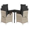 vidaXL Set mobilier de grădină cu perne, 5 piese gri deschis poliratan