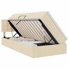 vidaXL Pat cu LED și saltea Creme 90 x 200 cm Țesătură
