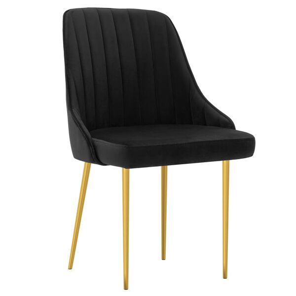 vidaXL Scaune de bucătărie, 2 buc., negru, catifea