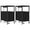 vidaXL Dulap de noapte 2 buc. Stejar Negru 30 x 48 x 61 cm