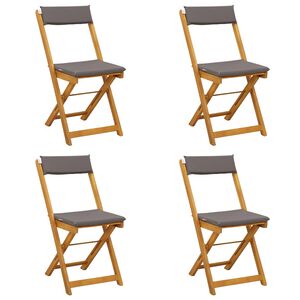 vidaXL Scaune Bistro pentru Exterior 4 pcs Gri &icirc;nchis 40 x 53 x 80 cm