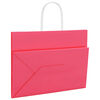 vidaXL Pungi de h&acirc;rtie 250 buc cu m&acirc;nere roz 32x17x25 cm