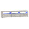 vidaXL Comodă TV cu lumini LED, gri beton, 180x35x40 cm