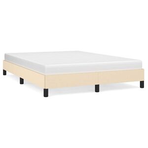 vidaXL Cadru de pat fără saltea, crem, 140x200 cm, textil