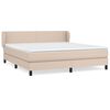 vidaXL Pat box spring cu saltea, cappuccino, 160x200cm piele ecologică